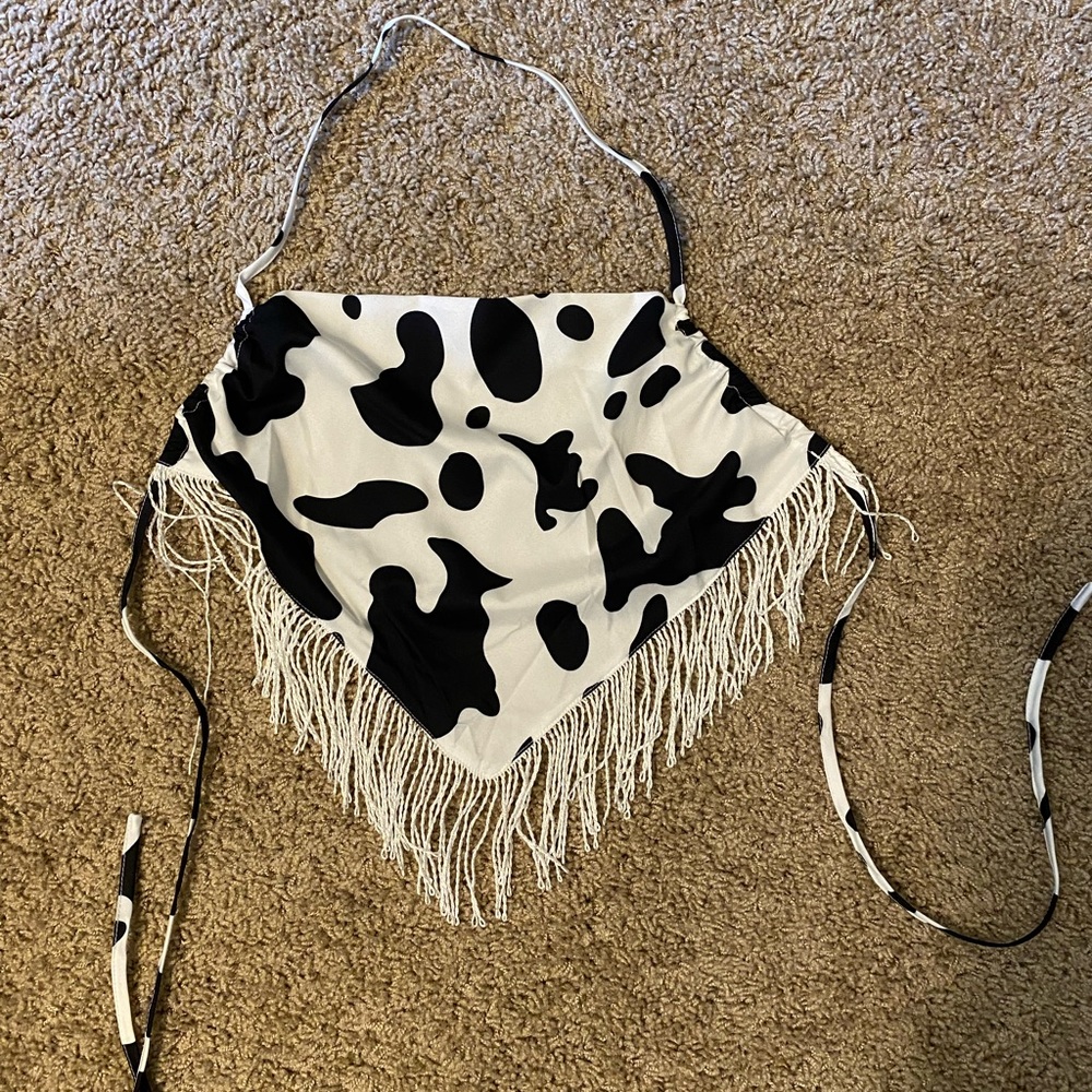 Cow print halter top